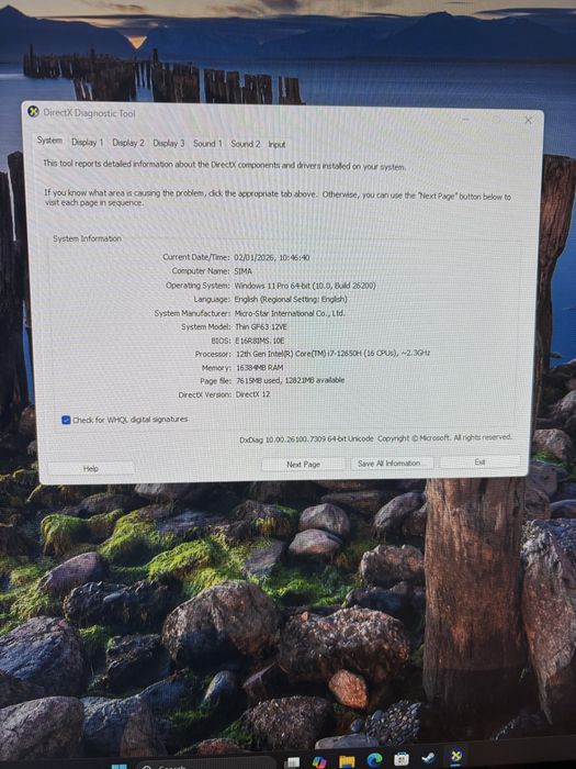 Laptop Gaming MSI Thin GF63 12VE