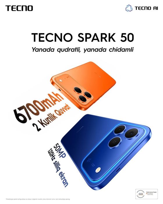 TECNO SPARK 50  (2026) New Super Skidka+Garantiya+Dastavka