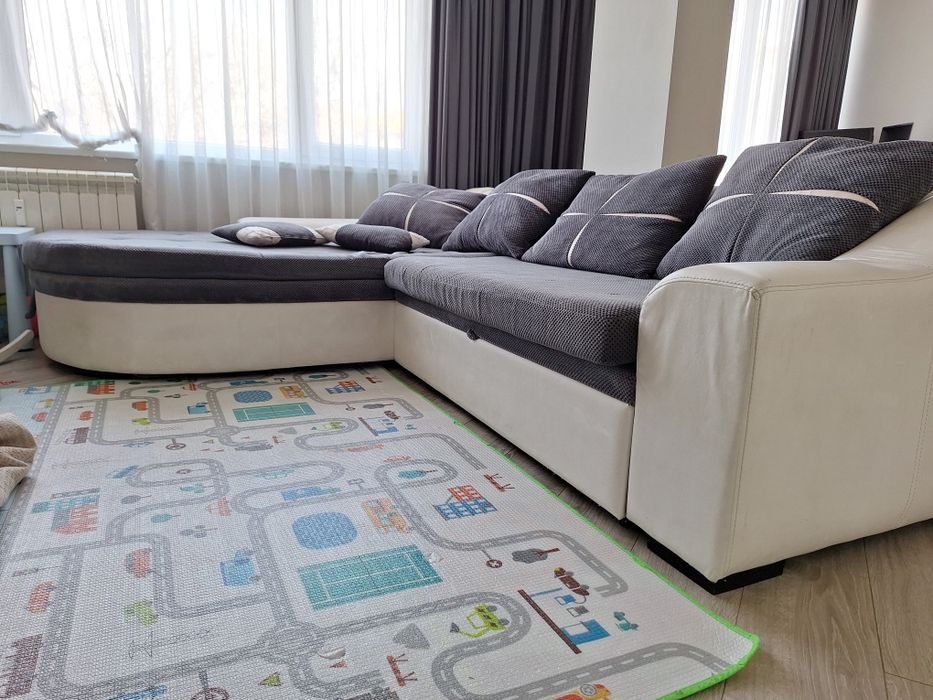 Диван/спа гарнитура с десен подлакътник с ф-я за сън и ракла