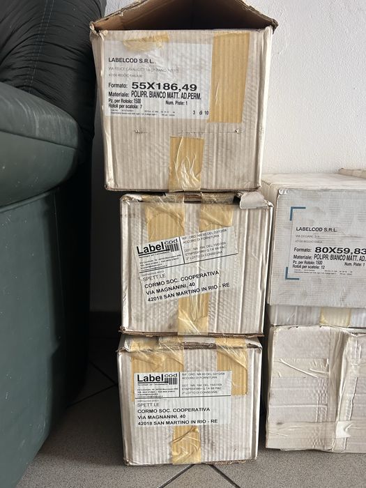 Etichete adezive albe 55x186mm - lot 3 cutii (31.500 buc)