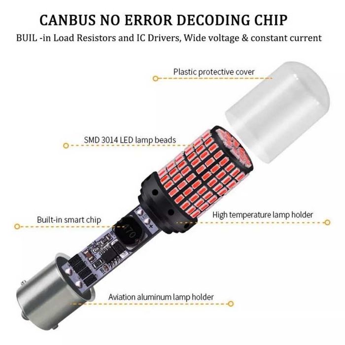 Bec stop frana/ pozitie LED ROSU 21W/ 5W becuri led frana pozitie LED