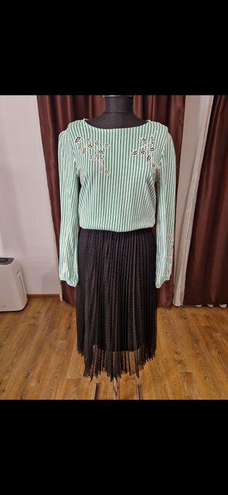 Camasa Orsay verde si alb