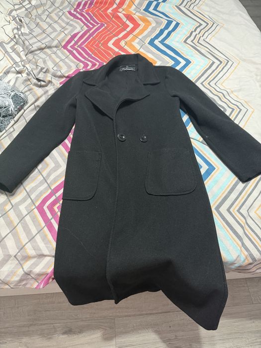 Дамско палто в розово и черно