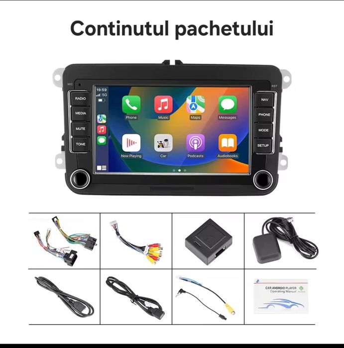 Navigatie carplay VW-Skoda-Seat 2/4GB RAM, Camera marsarier VW