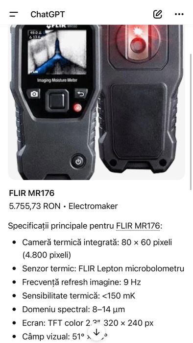 Flir mode MR176 Camera termica integrata, sigilata, Ocazie,