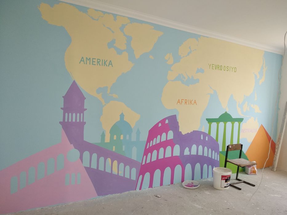 Rassom.Рассом.Художник.Devorga rasm chizish.Роспись стен.