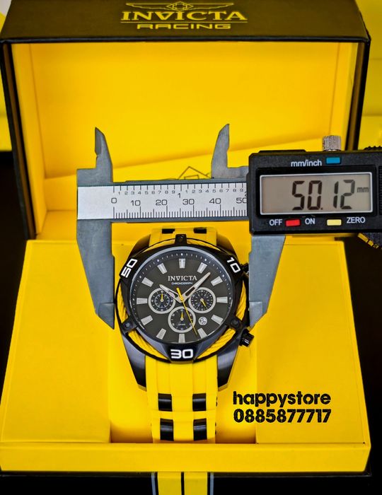INVICTA Vanguard Yellow/Black 50mm, Инвикта нов ръчен часовник
