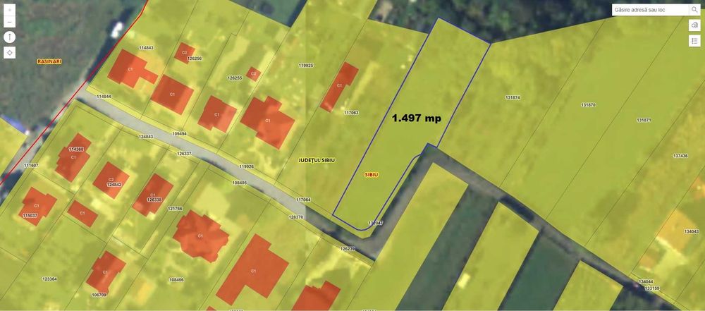 Teren intravilan de constructii 1.500 mp * Padurea Dumbrava Sibiu