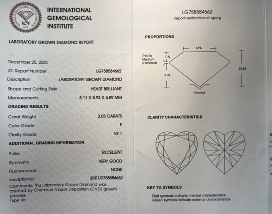 Pandant aur alb si diamant LGD 2.03 ct