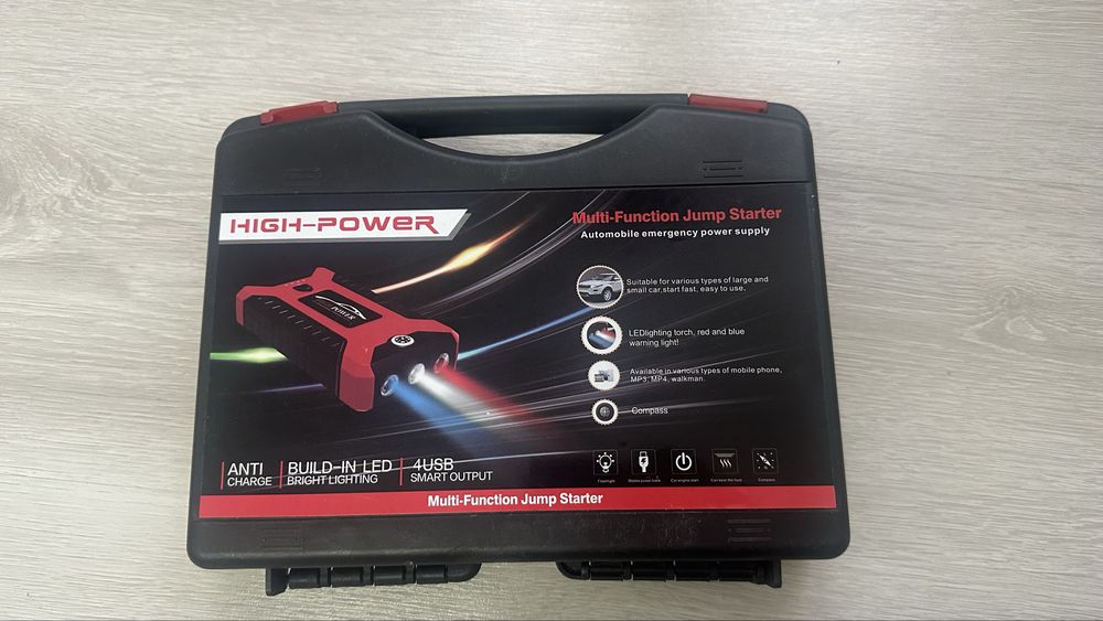Robot pornire auto portabil 2000A, redresor cu acumulator 12000mAh