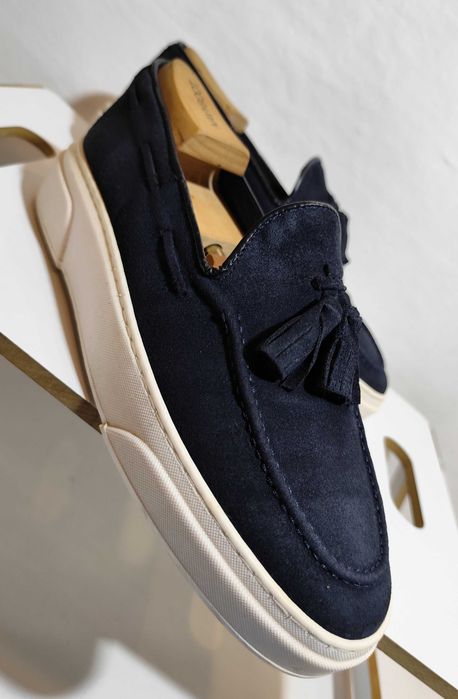 Pantofi sport casual 42.5 43 mocasini slip on Finest Italy piele natur