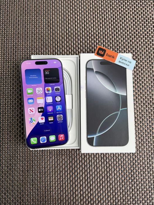 256!ЛИЗИНГ*68лв/м iPhone 16 pro*White Titanium айфон 16 про бял