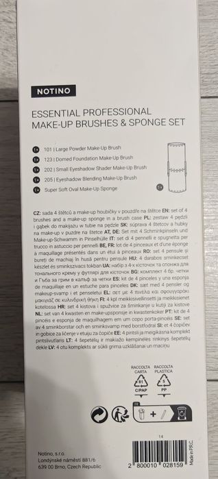 Set de pensule de machiaj Notino Makeup Brushes Essential Professional