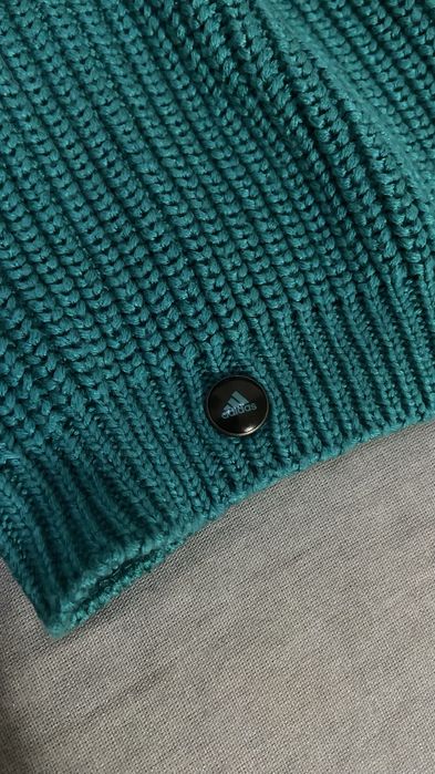 Шапка и ръкавици  Адидас тюркоаз