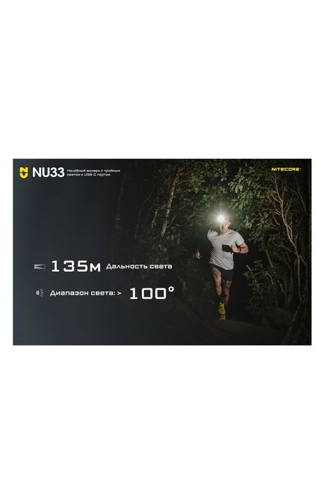 Налобный фанарь. Nitecore NU33.