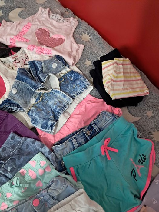 Летен Лот от дрехи за момиче 110 размер подарък маратонки