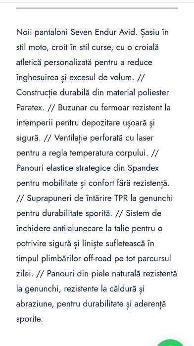 Pantaloni Enduro Seven Endure Avid