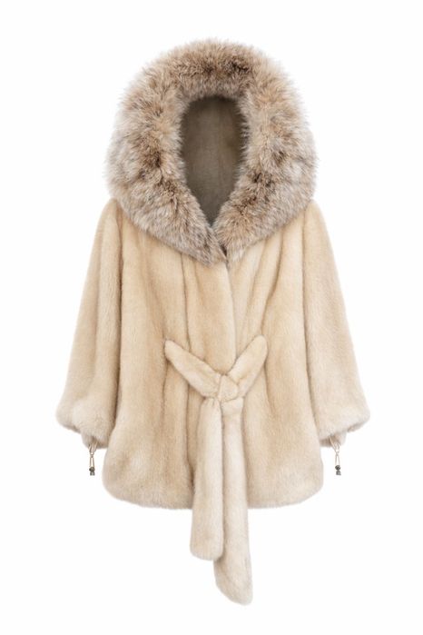 Норковая шуба с капюшоном