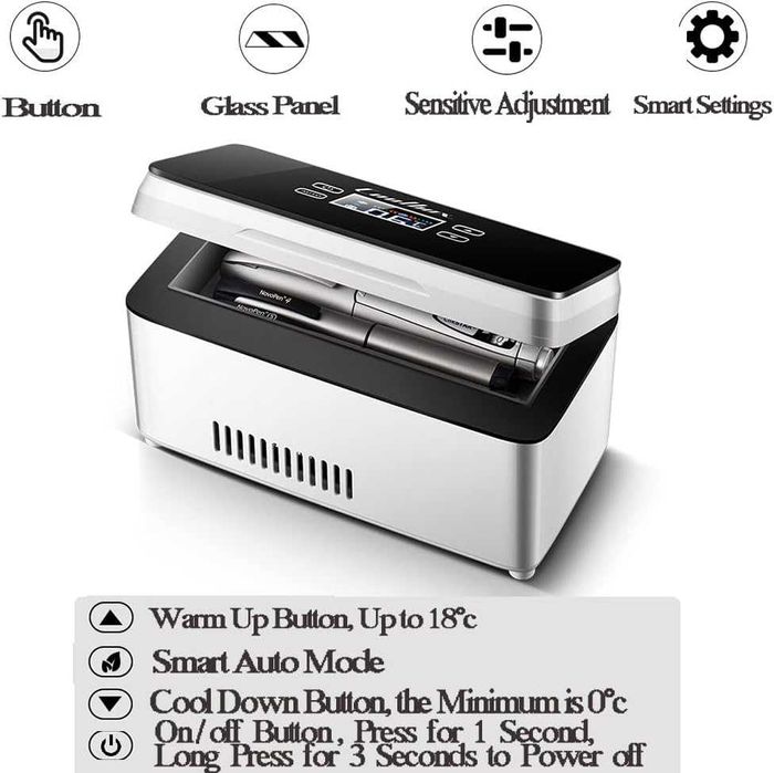 Преносим хладилник за лекарства, 3 батерии, CoolBox, инсулин и други