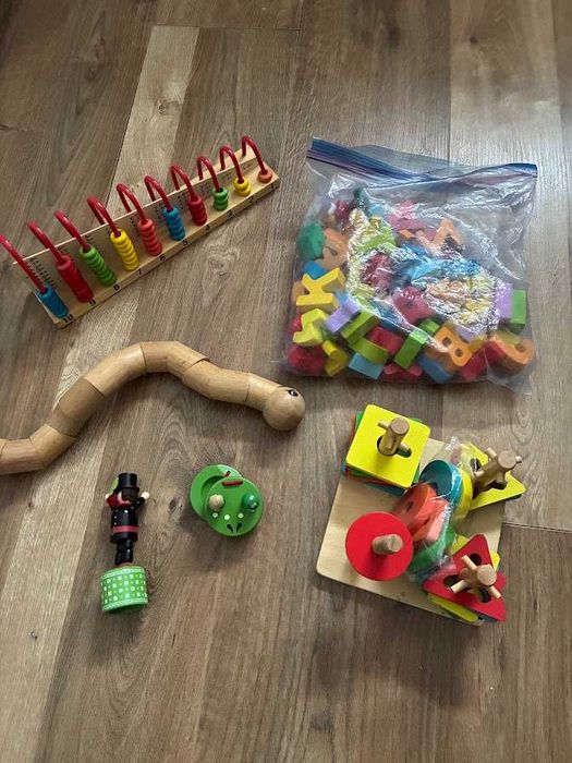 6 броя  образователни дървени играчки