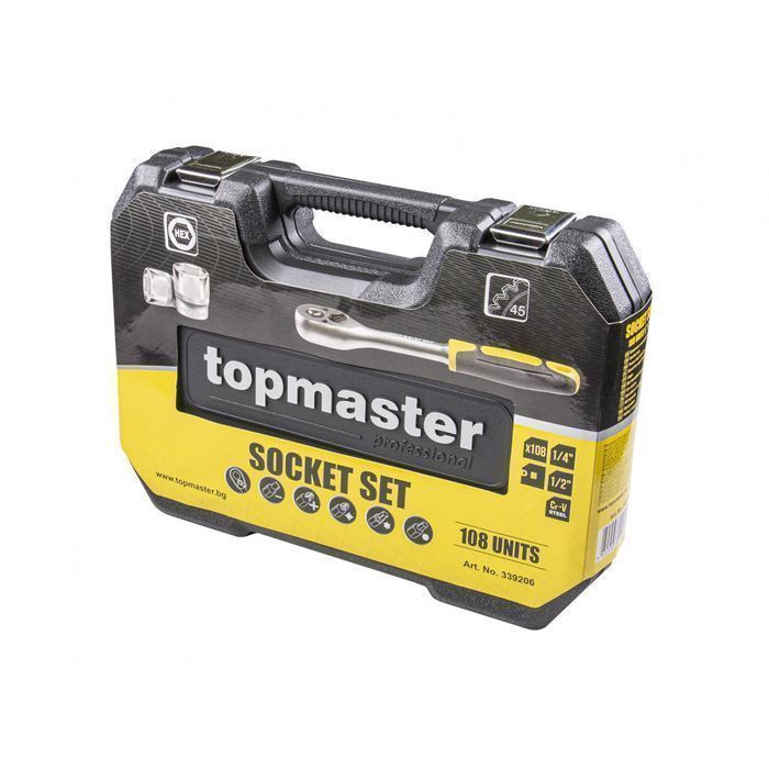 Trusa de scule 108 piese 1/4 1/2 cr-v topmaster pro