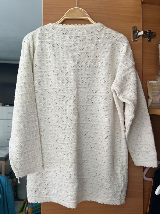 Pulover alb tricotat