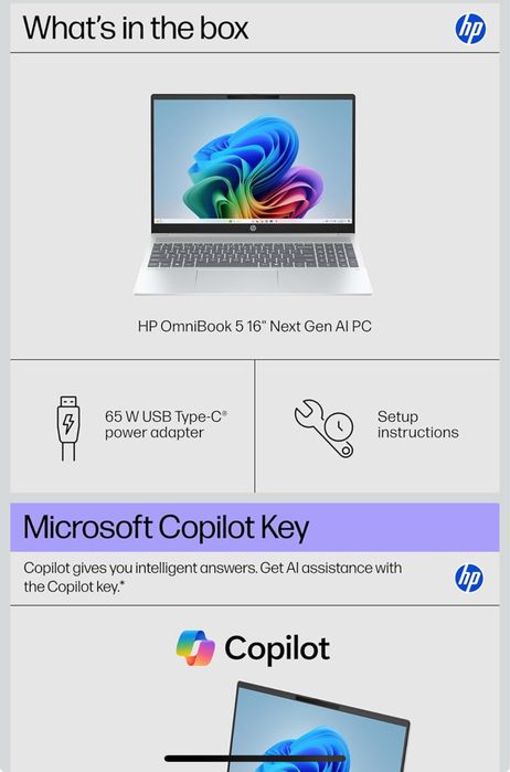 HP OmniBook 5 16" display 2k Ryzen 5 1TB SSD, SIGILAT, Ocazie, model 2025