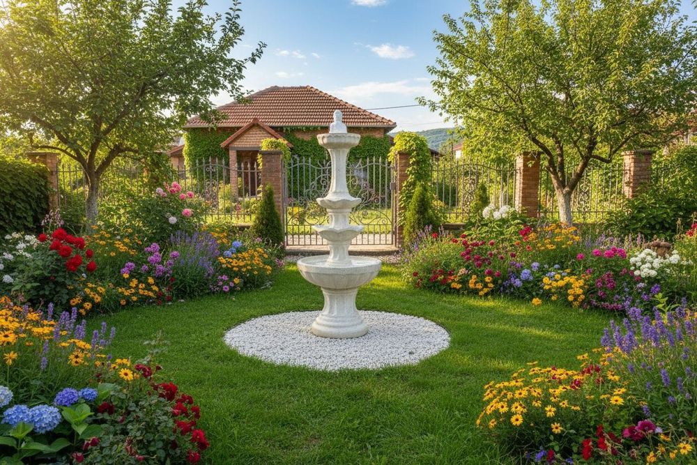 Fântână decorativă spectaculoasă cu statuie –1,7m și 1,9 m, model unic