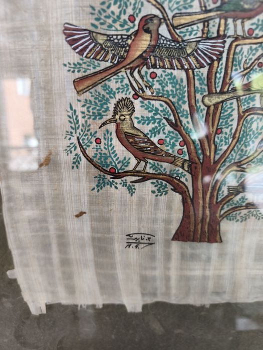 Tablou pictat acuarele, tablou papirus