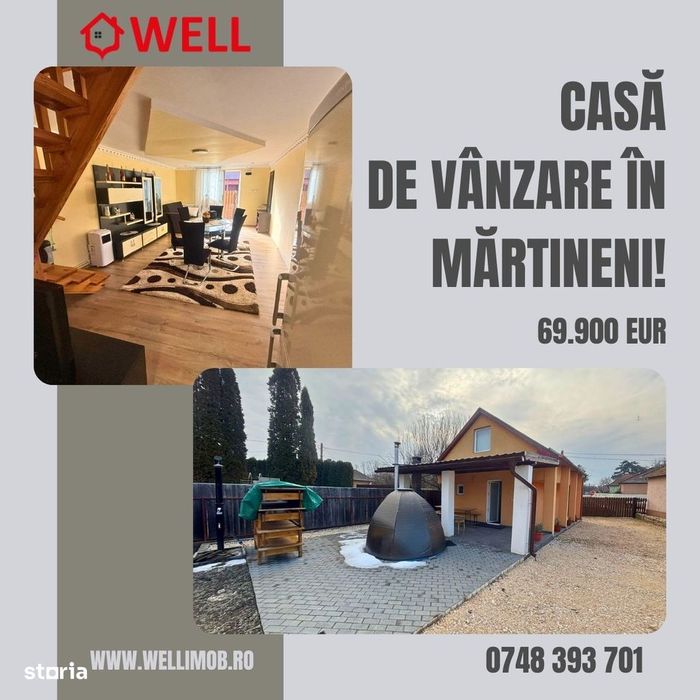 Casă cu 2 niveluri de vânzare în Mărtineni, la drumul principal!