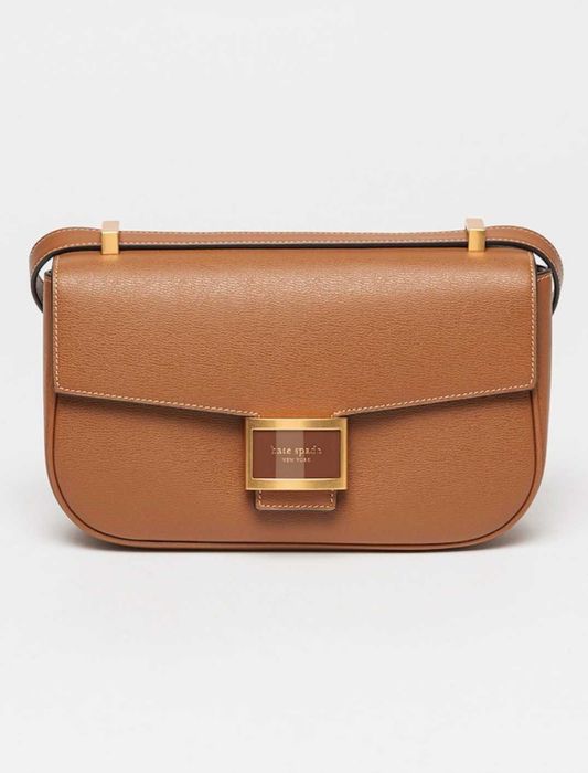 KATE SPADE - Кожена чанта Katy, Канелено кафяво