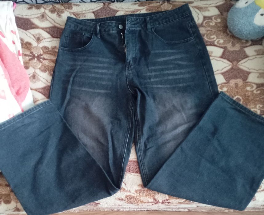 Джинсы, черные, мужские, baggy, размер L