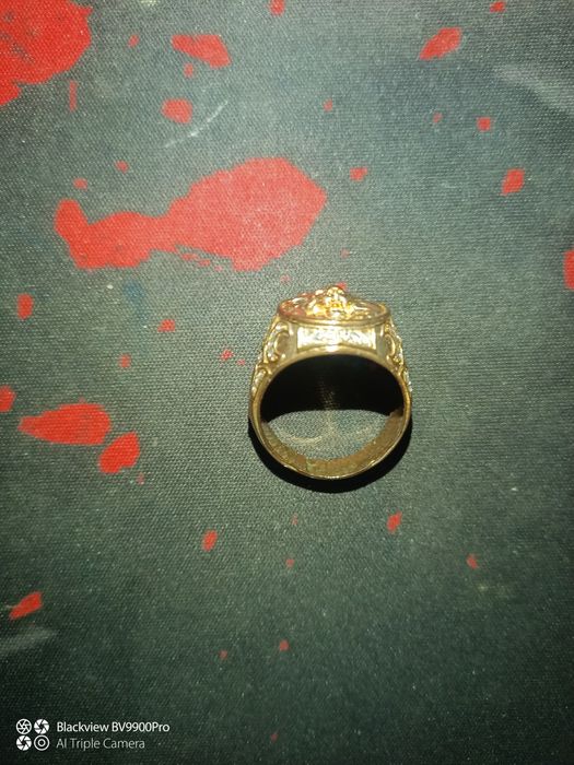 Ghiul mare placat cu aur 14 k  pt barbati  cu pietre zirconiu