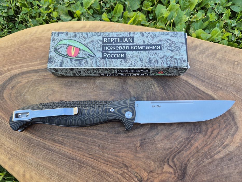 Руски сгъваем нож REPTILIAN,стомана D2,No1684

Описание:

• обща дъл
