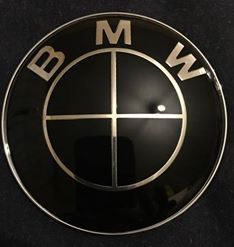 Emblema Logo Capota BMW E39 E46 E53 E60 E61 82mm full Neagra E30 E92