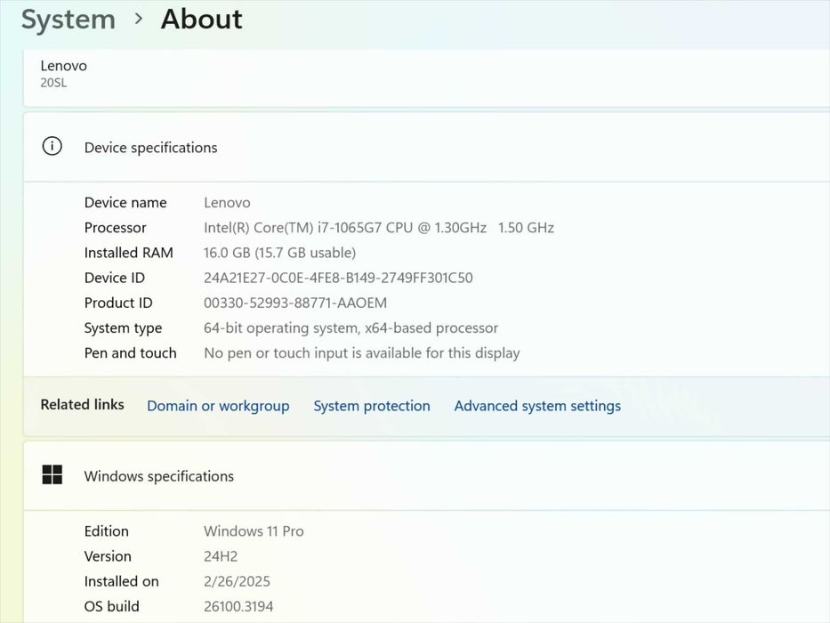 Мощен лаптоп Lenovo ThinkBook 14-1IL 14" i7-1065G7/RAM16GB/SSD512GB
