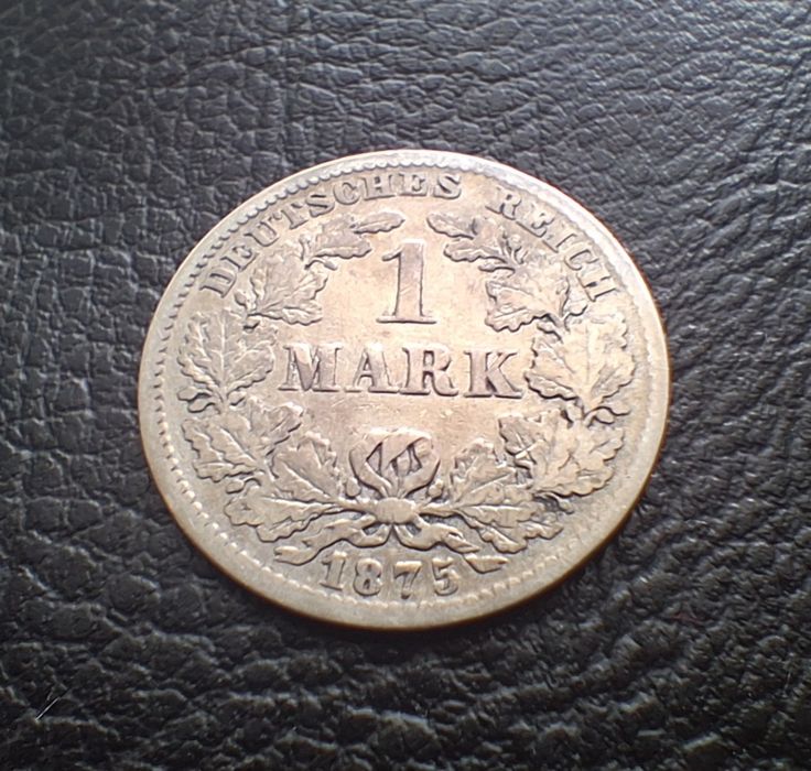 Стара сребърна монета 1 марка 1875 г..буква Е -Германска империя-доста стара