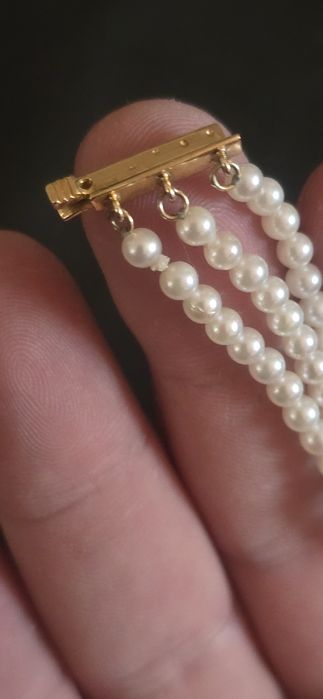 Brățară aur perle si diamante naturale okazie