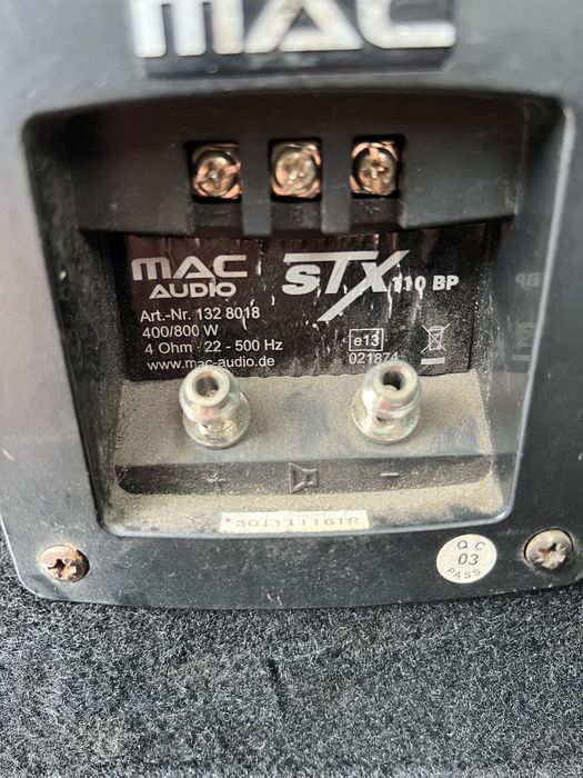 Субуфер MAC Audio STX 110 BP + 2 усилвателя / 800W / комплект