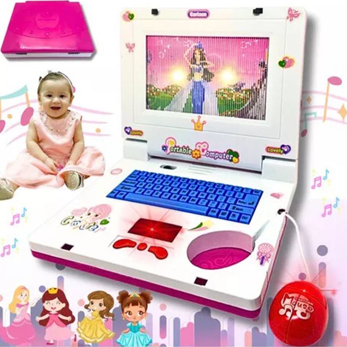 Детски лаптоп с мишка, Музикален интерактивен лаптоп за деца