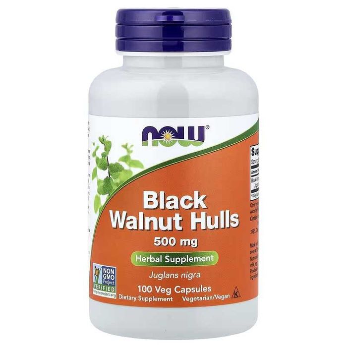 NOW Foods Solaray Black Walnut Hulls скорлупа черного орех чёрный орех