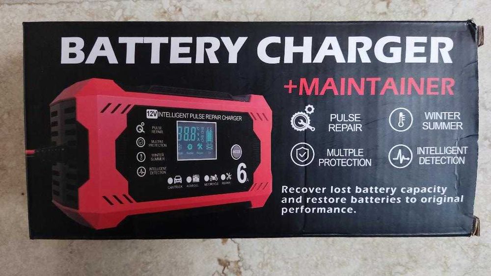 Интелигентно зарядно устройство за акомулатор 12V с LCD дисплей, 6A