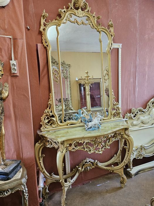 Италианска барокова конзола със огледало