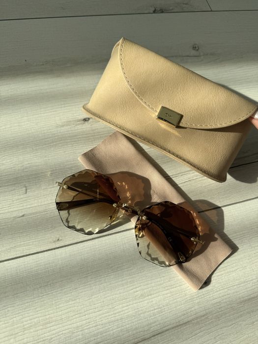 Chloé слунчеви очила CE142S Scalloped Gold Brown оригинал