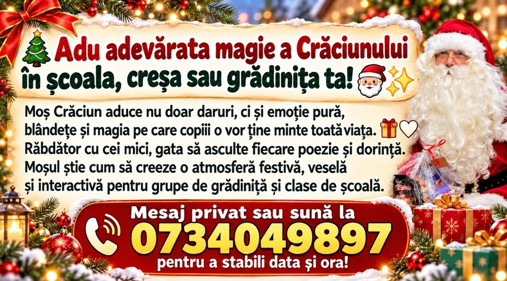 MOS CRĂCIUN de închiriat!