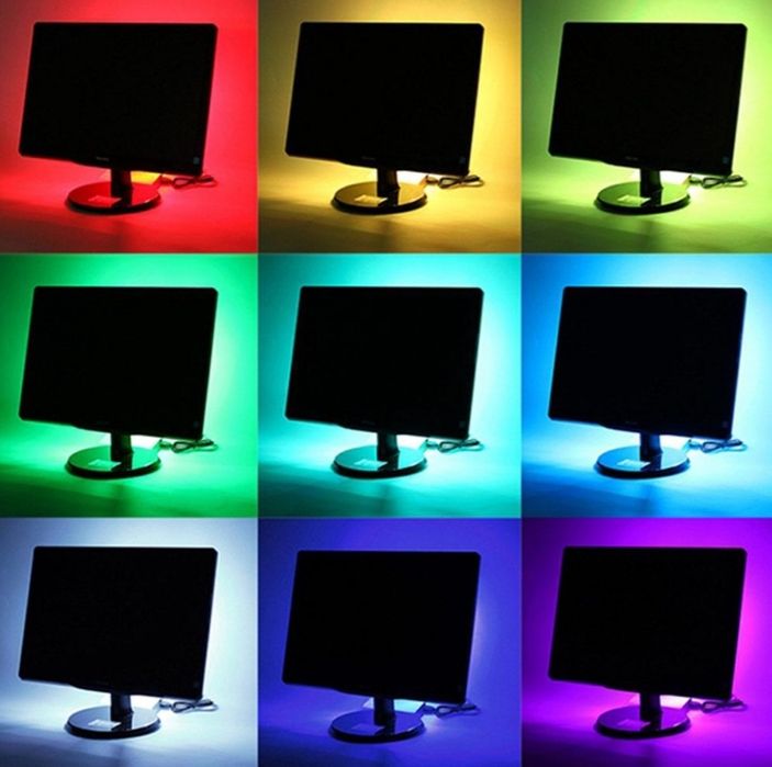 Kit banda led RGB pentru TV USB 5 metri telecomanda