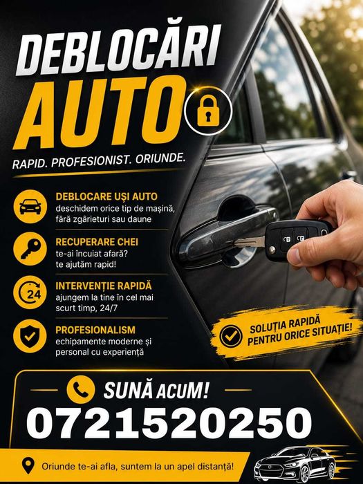 Servicii deblocări auto .non/stop