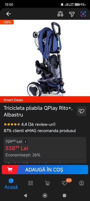 Tricicleta copii QPLAY Rito+