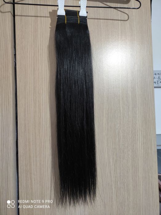 100% Естествена Коса за удължаване. Черна. 20 инча/ 50.8 см.