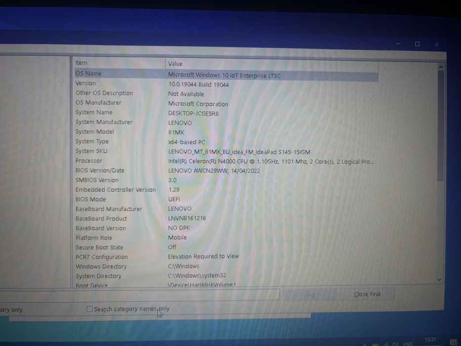 Laptop Lenovo IdeaPad S145 – SSD 239 GB